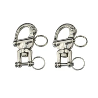 2pcs 316 stainless steel safety clevis pin swivel snap shackle 70mm 87mm 128mm rigging metal big chain link locking shackles