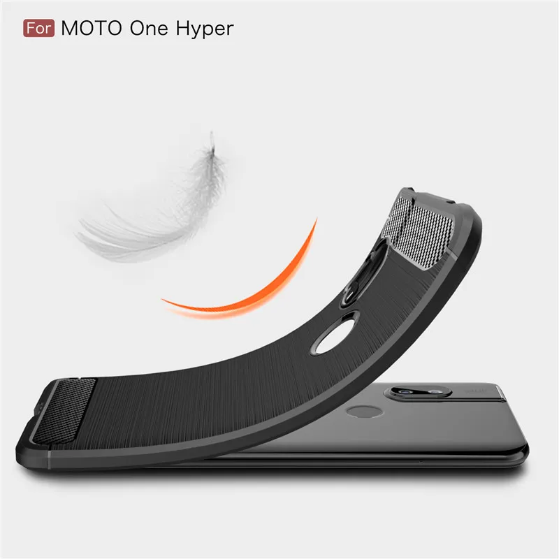 For Motorola One Hyper Case Carbon Fiber Soft Silicone Shockproof Armor MOTO Cover |