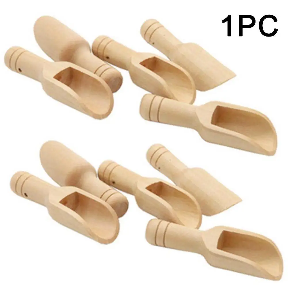 

Mini Wooden Round Handle Shovel Smal Scoop Salt Sugar Coffee Seasoning Honey Spoon Kitchen Cooking Tool