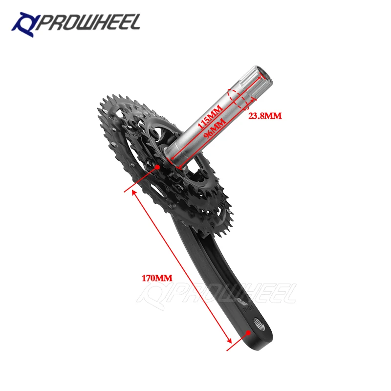PROWHEEL шатун для горного велосипеда 6/7/8/9/10/11 Скорость 170 мм рукоятки 22 30 40T 24 32 42T 26 36T 28