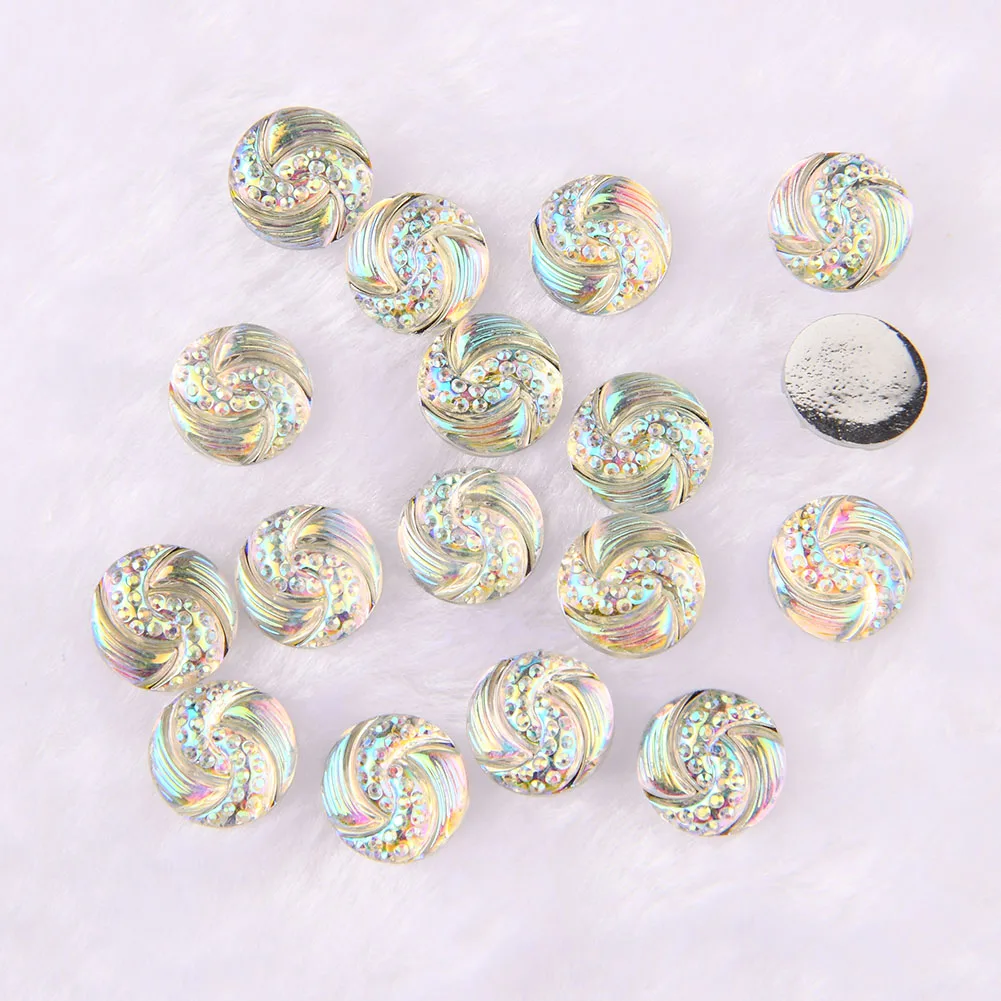 BOLIAO New 60Pcs 12*12mm AB Color Resin White Flat Back Glue on Bags/Clothes Handmade Art Work Decoration Craft DIY R334 | Дом и сад