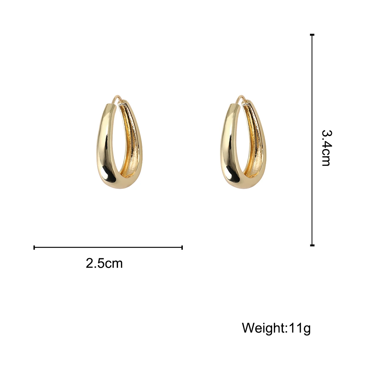 

AMORCOME Trendy Gold Color Waterdrop Hoop Earrings for Women Punk Geometric Hoop Earrings Statement Fashion Jewelry