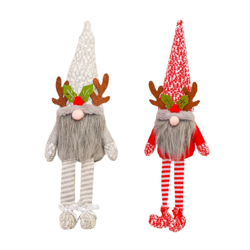 

Christmas Decorations Handmade Antlers Swedish Tomte Gnome Plush Scandinavian Santa Elf Table Ornaments Holiday Decor Gift