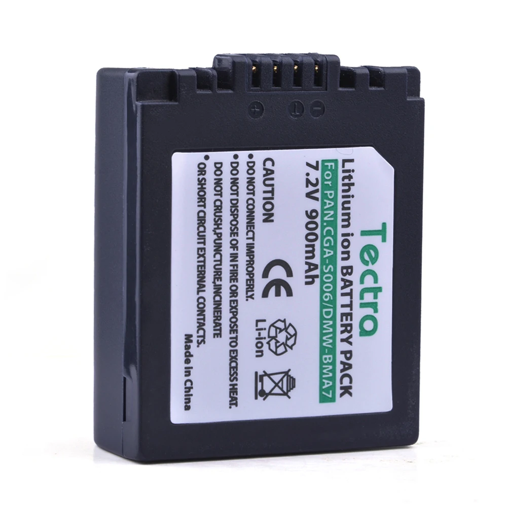 Аккумулятор 2x900 мА · ч CGA-S006 DMW-BMA7 S006 CGR-S006E CGA для Panasonic DMC FZ7 FZ8 FZ18 FZ28 FZ50 FZ30 |