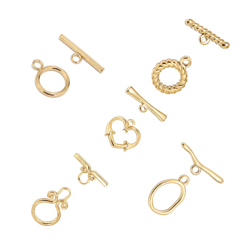 

5sets Stainless Steel Solid Gold Toggle Clasp Connectors for Bracelet Necklace Chunky OT Clasp DIY Jewelry Making Findings