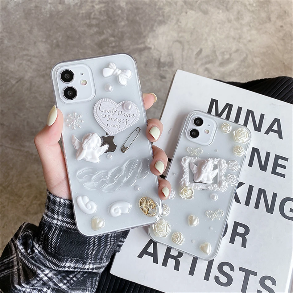 Симпатичный 3D чехол для телефона с Купидоном ангелом iphone 6 6S 7 8 Plus 10 X XR Xs 11 12 Mini Pro Max