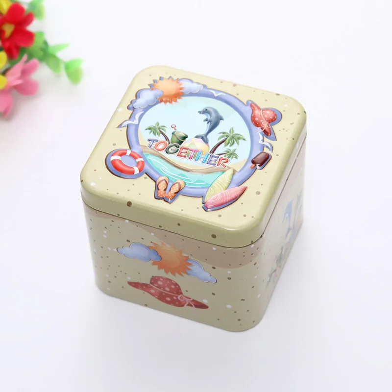 Tofok мультфильм 3D рельеф Квадратный Контейнер для хранения жесть детей закуски ювелирные изделия конфеты монеты чай таблетки случае упаковка Органайзер контейнер