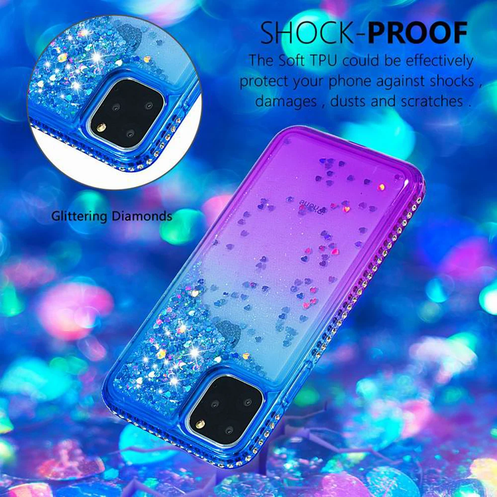 Прозрачный блестящий силиконовый прозрачный чехол с блестками для iphone 11 Pro Max