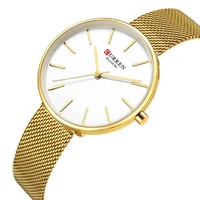 curren womens wristwatch gold stainless steel fashion simple business quartz watches hardlex mirror horloge dames waterproof