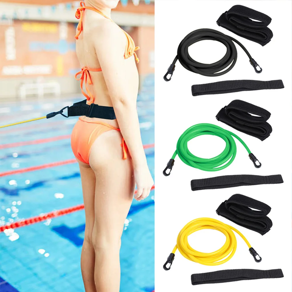 

2/3/4M Adjustable Swim Training Resistance Elastic Belt Swimming Exerciser Safety Rope Latex Tubes Various Specifications Styles