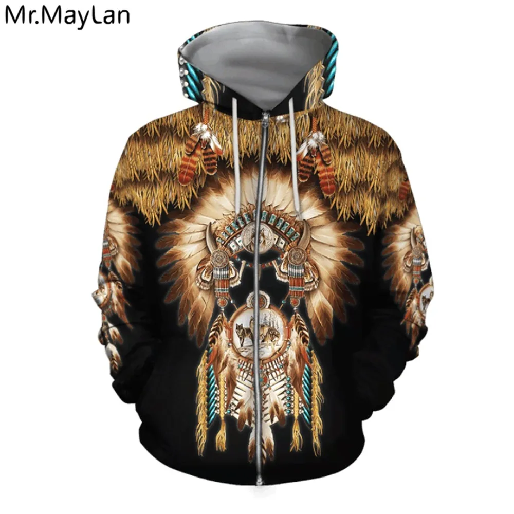 

Native Indian Wolf 3D Print Hoodies Men/Women Harajuku Retro Hoodie Sweatshirt Unisex Casual Streetwear Pullover sudadera hombre