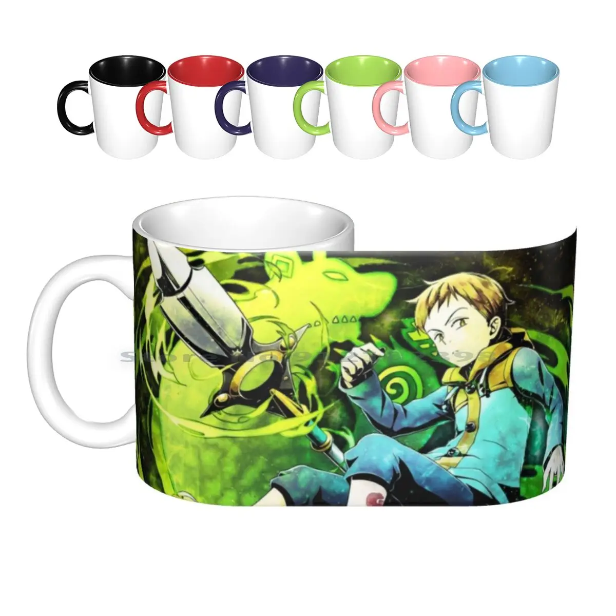 

King From The Seven Deadly 4 Ceramic Mugs Coffee Cups Milk Tea Mug King Seven Deadly Sins Anime Grizzly Sin The Seven Deadly