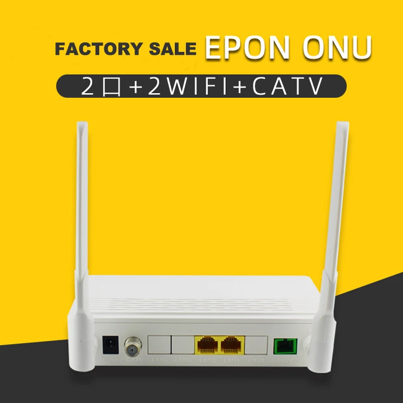Заводская распродажа EPON ONU 2 Порты и разъёмы + CATV WI FI 1*10/100 м 1*10/100/1000 данные