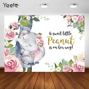 Yeele Flower Elephant Newborn Baby Shower 1st Birthday Party Custom Photography Backdrop Vinyl Photographic Background Photocall