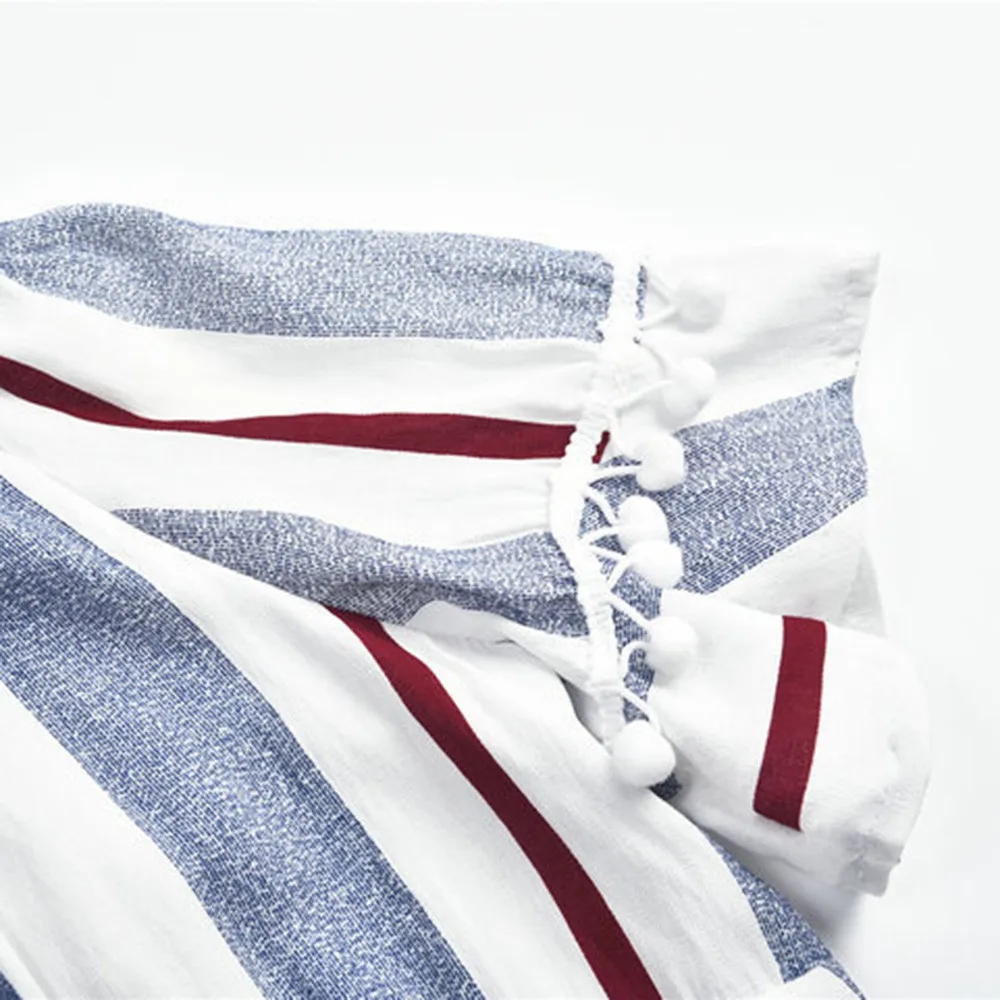 2019 летнее элегантное модное платье в полоску сексуальное винтажное повседневное