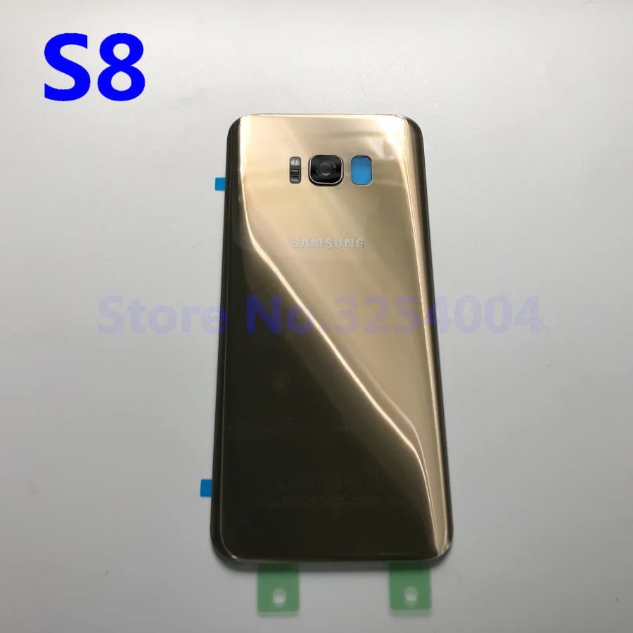 S8 Gold Чехол на заднюю батарейку для samsung Galaxy S8 G950 S8+ G955 S8 Plus Задняя стеклянная крышка корпуса+ клей+ стеклянная рамка для объектива камеры - Цвет: S8 Gold