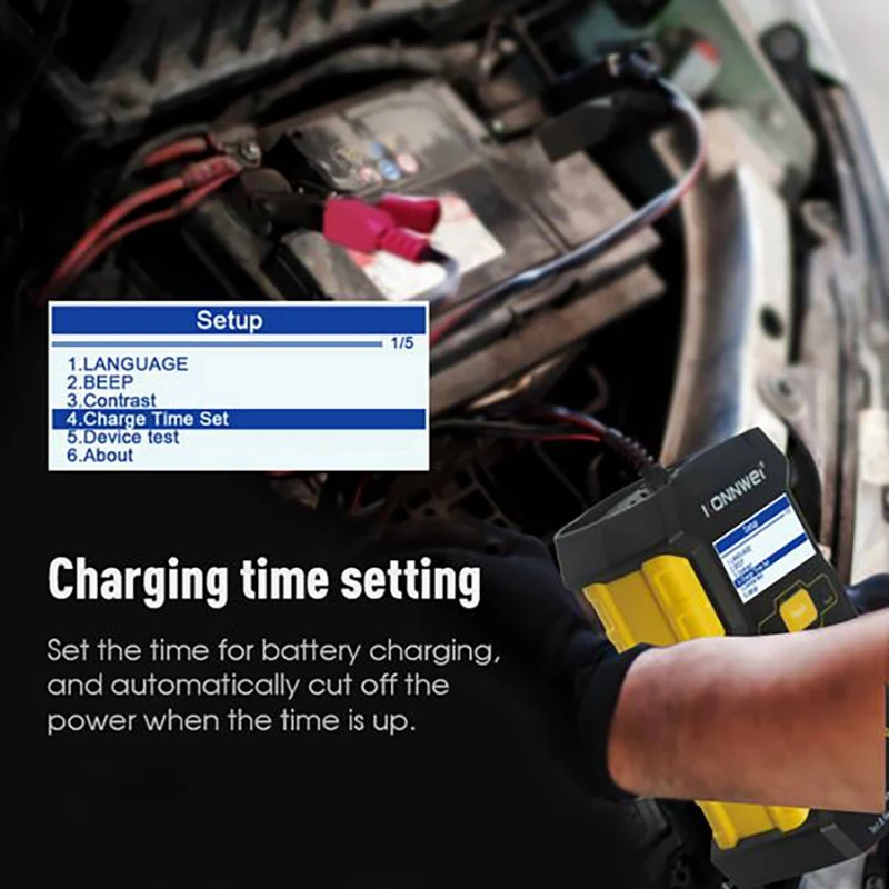 

KONNWEI KW510 12V Car Recharge Tool Car Battery Tester for 12V Car Test Repair Recharge Battery Tester EU Plug