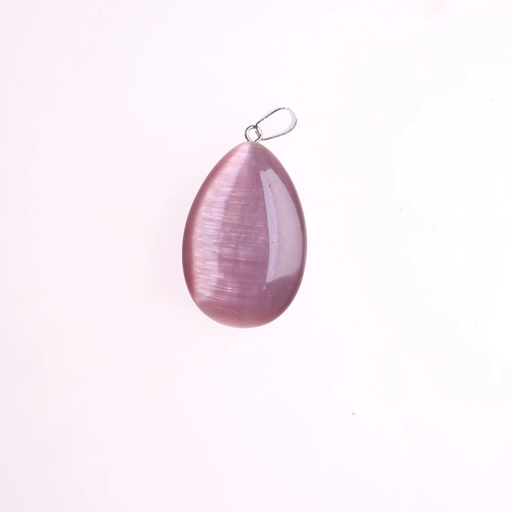 

12pcs New Arrival Fashion Cat's Eye Stone Necklace Pendant Water Drop Pendants Druzy Healing Pendulum For Women Jewelry Making