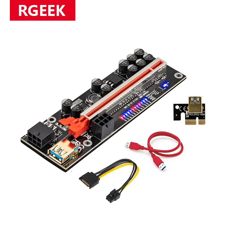 Riser 011 PCIE PCI E Express PCI-E 16x GPU видеокарта Dual 6Pin графическая карта для майнинга