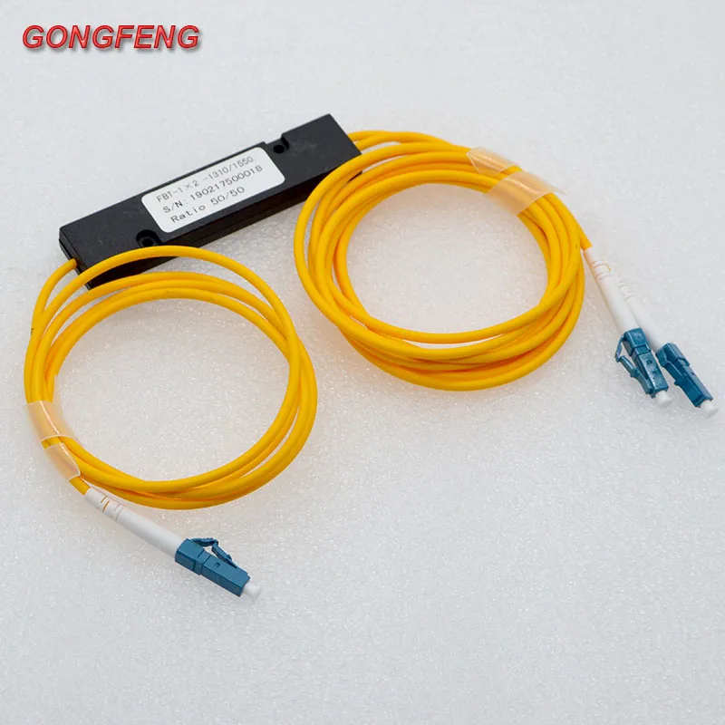 10pcs New LC/UPC 1:2 Optical Fiber Splitter 50:50 Single Mode Taper Type Tapered Box LC Fiber Optical Splitter Free Shippng