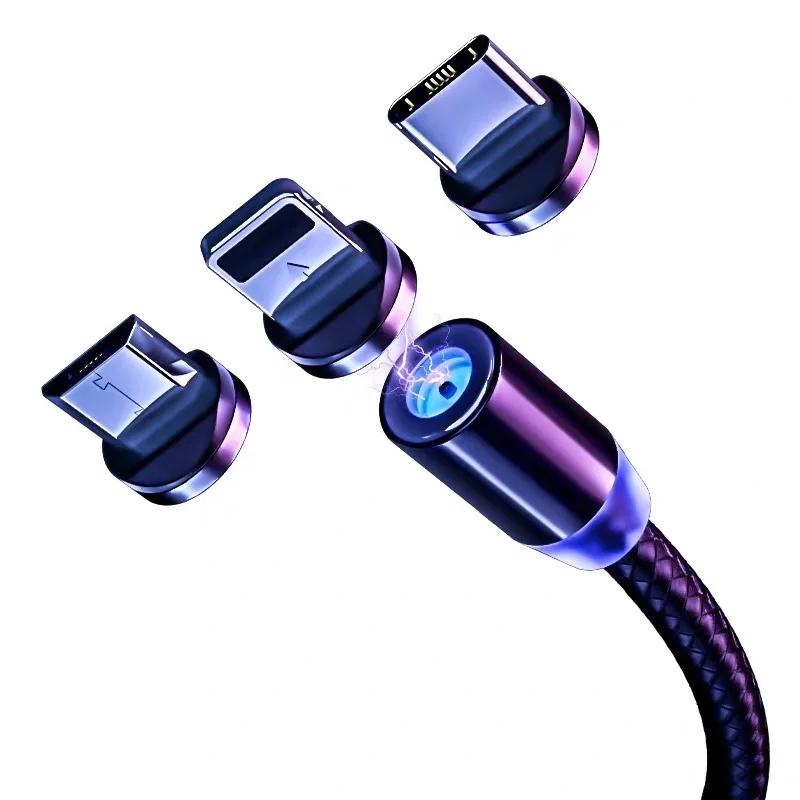 Магнитный usb кабель для iPhone Huawei Samsung Type C зарядный магнитный Micro USB Мобильный