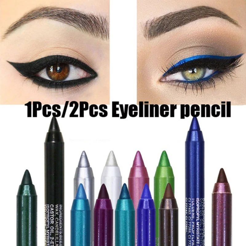 

New Eye Liner Pencil Long-lasting Waterproof Pigment Green Brown Black Eyeiner Pen Women Fashion Color Eye Makeup Cosmetic TSLM2