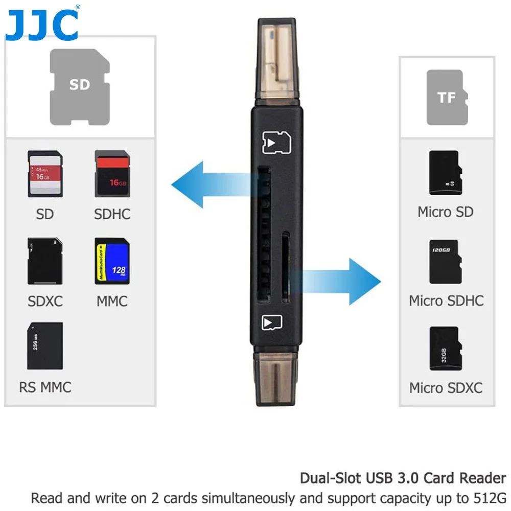 jjc sd micro sd card reader usb 3 3 0 case memory card holder sdxc microsd adapter for laptop computer phones travel accessory free global shipping