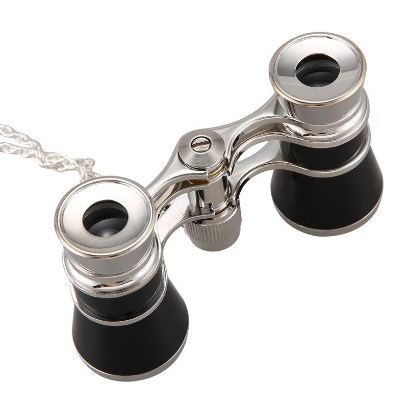 NEW ARRIVAL-3 x 25 Opera Glasses Binoculars Metal Body with Chain Optical Lens Theater Telescope Gift Black | Инструменты