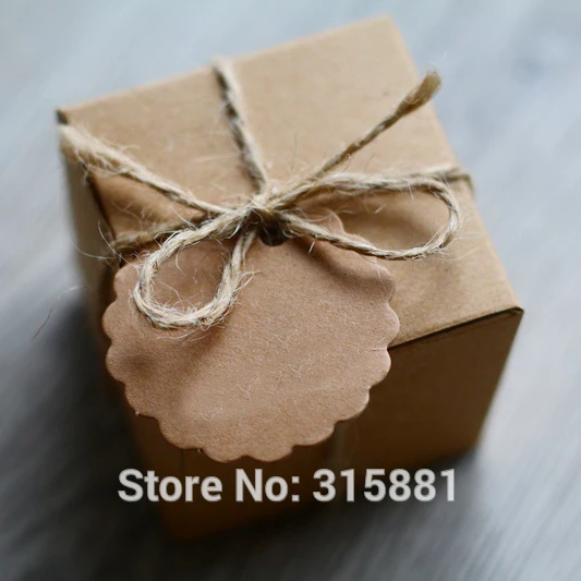 Крафт-бумаги Бумага квадратной формы шоколада Коробки пользу Baby Shower коробка