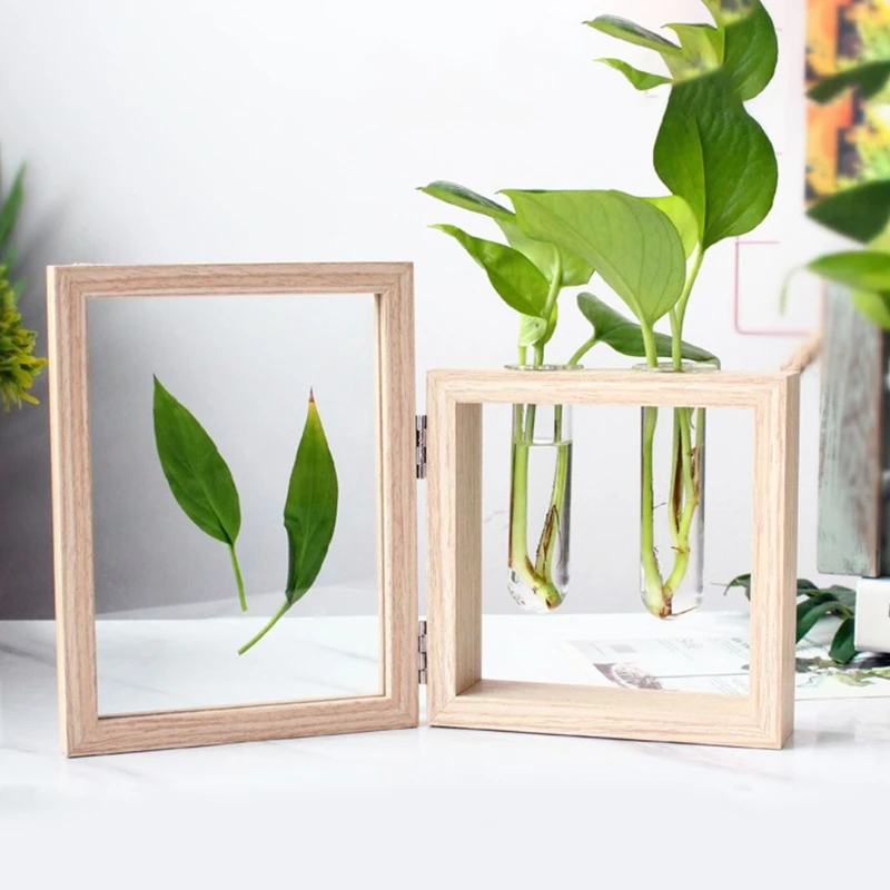 Wood Picture Frame Photo Albums and Plant 2 Vase Combo Glass Planter Terrarium | Дом и сад