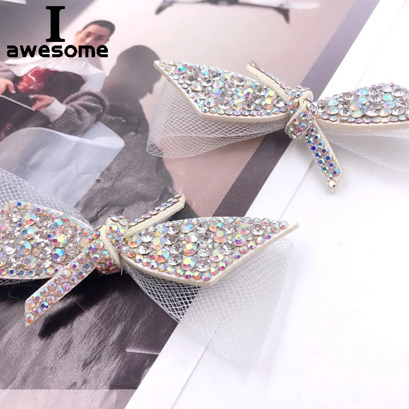 

DIY Shining Bow Bridal Wedding Party Shoes Accessories For high Heels Flats Shoes Rhinestone Shoe Decorations Shoe flower