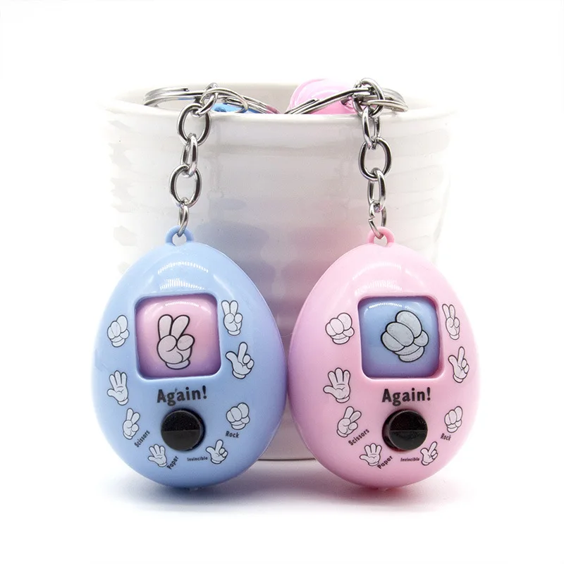 

Family Games Keychain Rock Paper Scissors Play Toy Key Chain Egg Key Ring Mora Games Keychain Party Interactive Toy Funny Gift