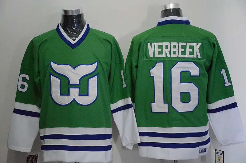 

16 Pat Verbeek Hartford Whalers MEN'S Hockey Jersey Embroidery Stitched Customize any number and name