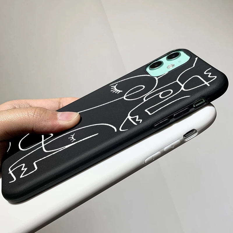 

Abstract Cartoon Phone Case for iPhone 12 11 X XR Xs Max 8 7 Pro Plus Mini SE 2020 Soft Silicone Cover Coque