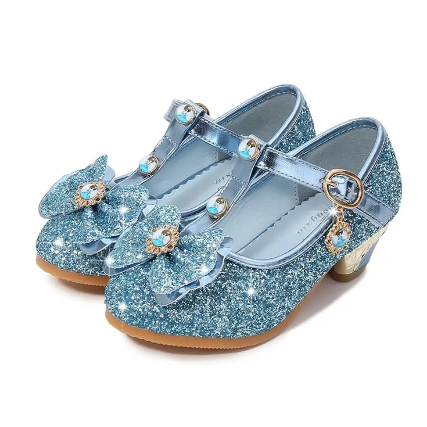 

Туфли принцессы для девочек, кожаные, на высоком каблуке, европейские размеры 26-36