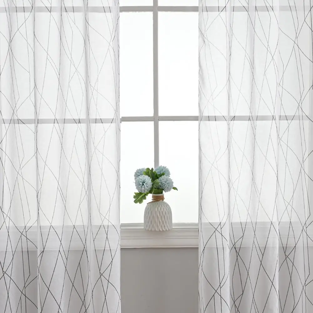 

Washable Modern Light Filtering Curtains Drapes Polyester Sheer Curtains Light Filtering for Home