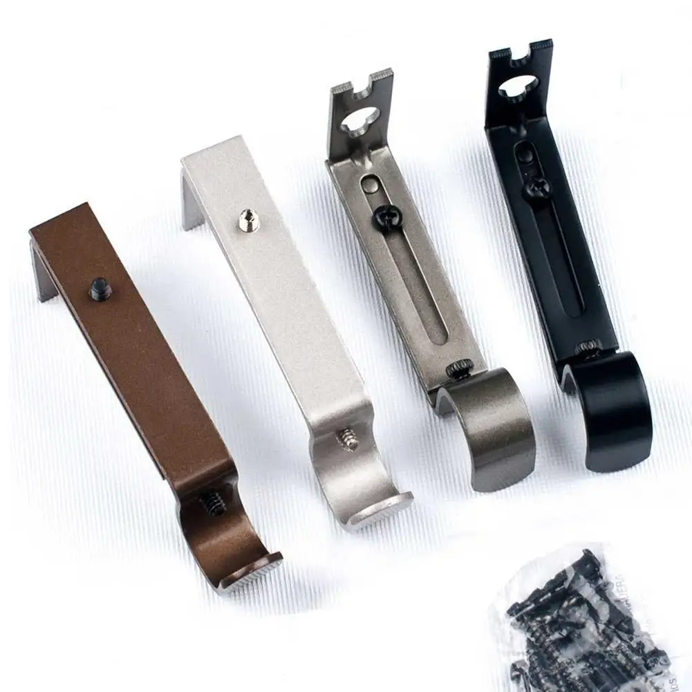 

Adjustable Iron Window Curtain Rod Bracket Holder Drape Bar Fixed Hook Clamp Curtains Accessories