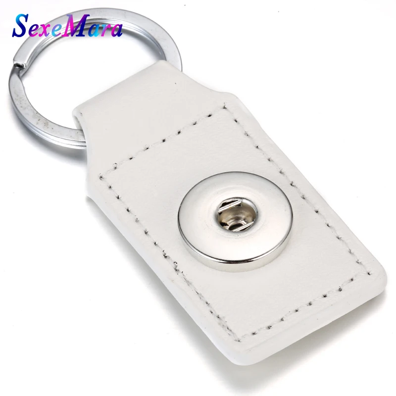 Новый Мульти Стиль Брелок для ключей из искусственной кожи 18 мм оснастки кнопки