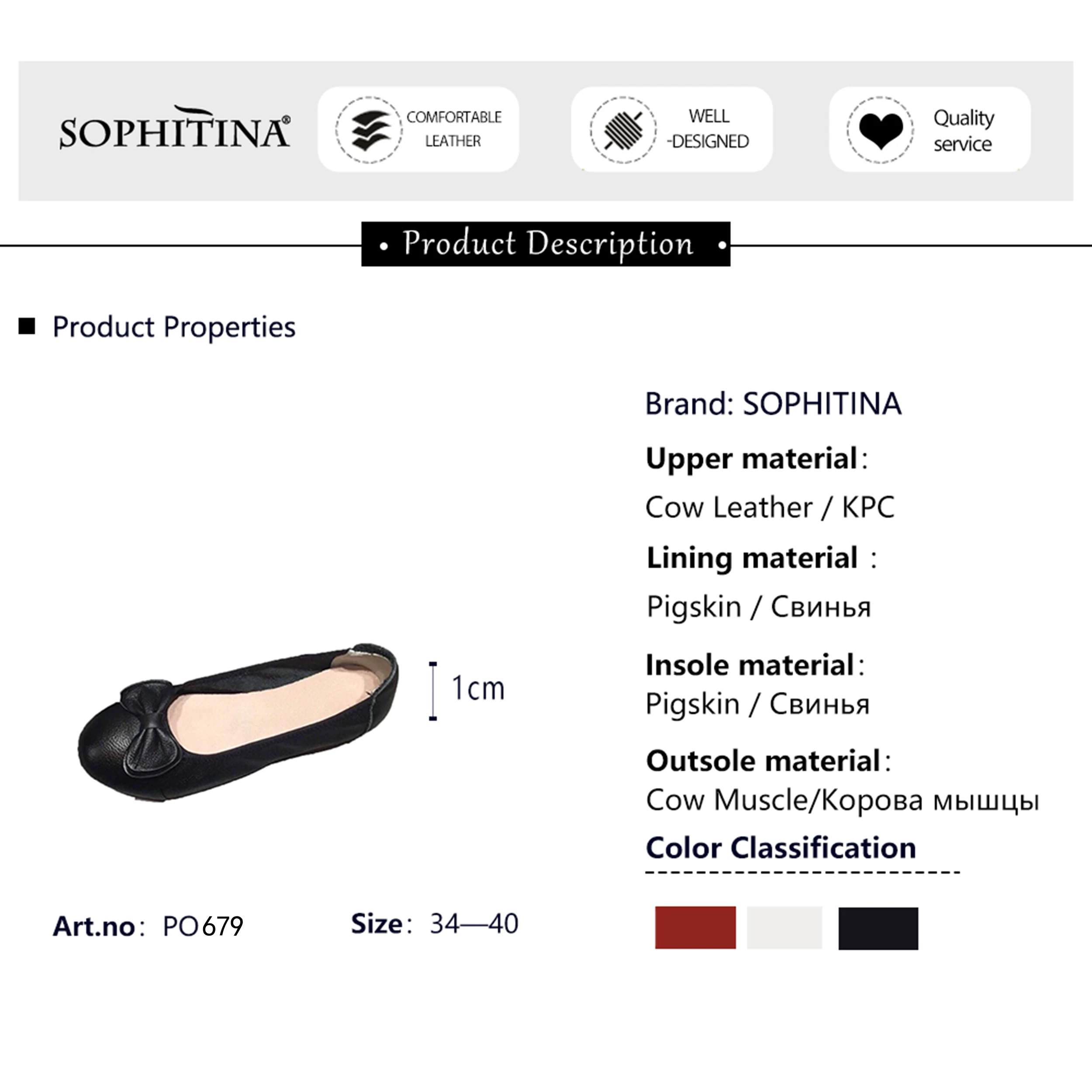 

SOPHITINA Women Flat Loafer Classic Round Toe Sweet Bow Antislip Shallow Slip on Nurse Ballet Ladies Business Office Shoes PO679