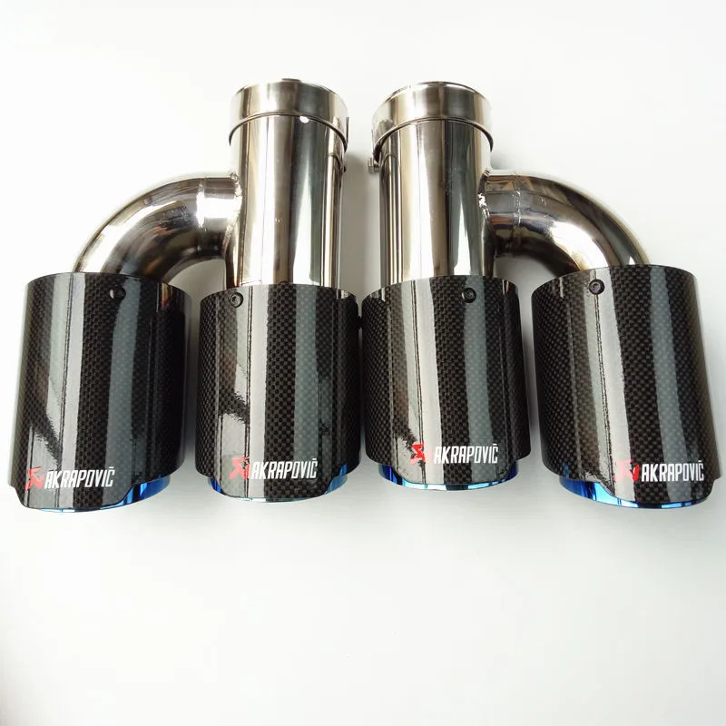 Универсальный Akrapovic выхлопные наконечники углеродное волокно h модель двойной выхлопной трубы из нержавеющей стали глушитель насадки