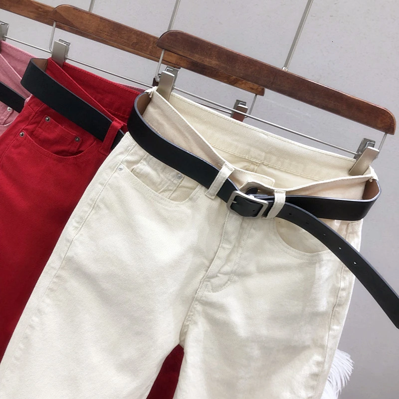 Женские джинсы шаровары с завышенной талией весенне летние МОМ уличная одежда