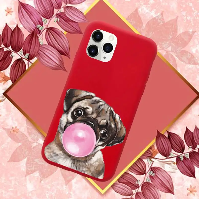 

Frenchies Pretty puppy Pug Bulldog Phone Case Candy Color for iPhone 11 12 mini pro XS MAX 8 7 6 6S Plus X SE 2020 XR