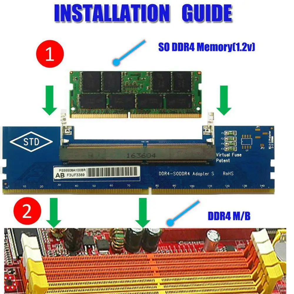 Адаптер для ноутбука DDR3/4 ОЗУ настольного компьютера Тестовая карта памяти