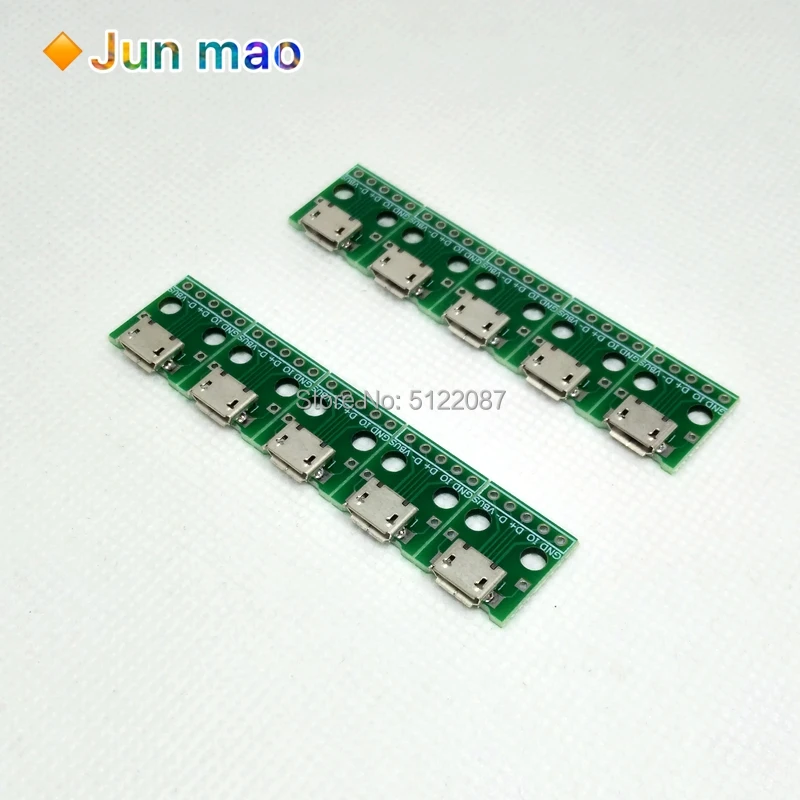 

Переходник MICRO USB/DIP 5-контактный гнездовой разъем конвертер печатной платы типа в макетная плата USB-01 коммутационная плата SMT материнское сид...
