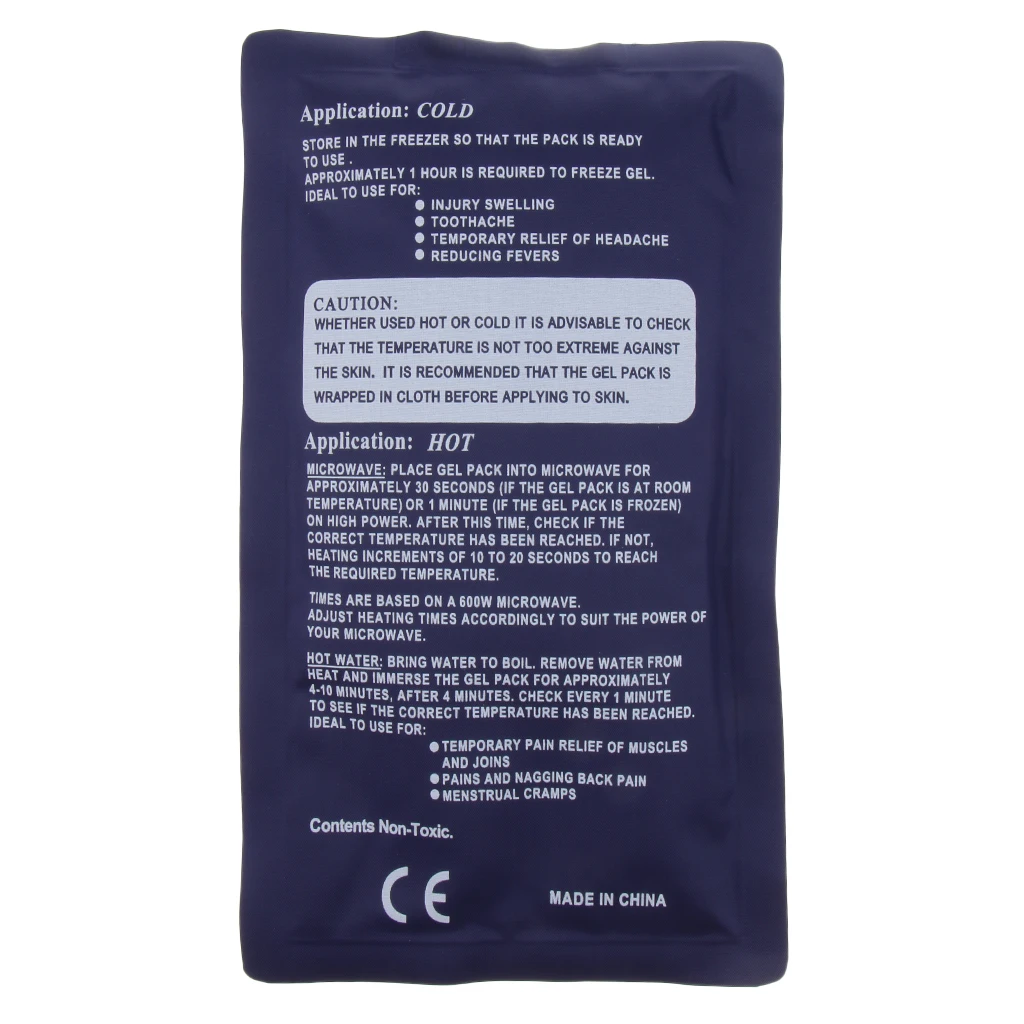 

Reusable Gel Freezable Hot Cold Pack for Injuries Headache First Aid Back Shoulder Neck Head Feet Muscle Relax