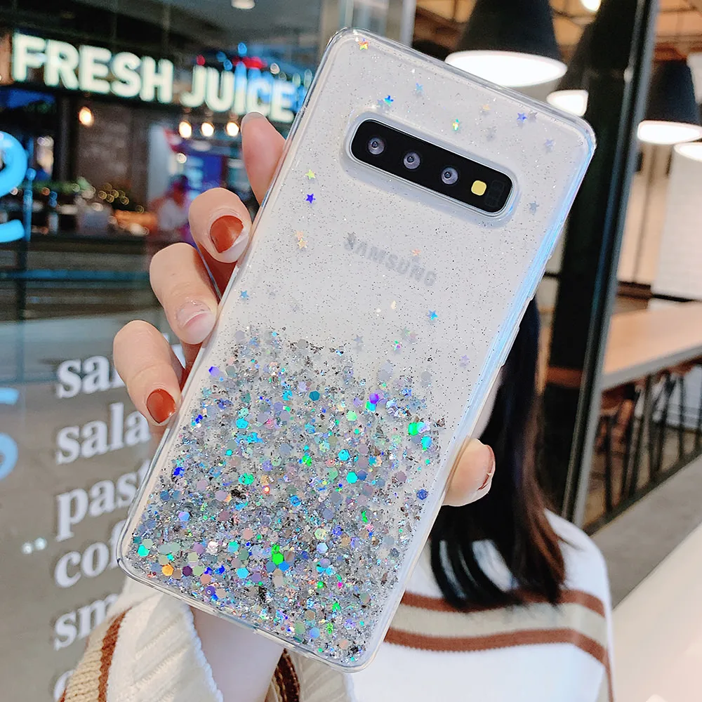 Тонкий Прозрачный блестящий чехол LAPOPNUT для Samsung Galaxy S20 Ultra Note10 S10 Plus S9 S8 Мягкий