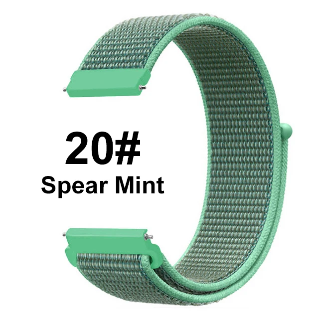 Spear Mint UEBN 20 мм 22 мм нейлоновый спортивный ремешок для Garmin Vivoactive 3 4 Venu/GarminMove/Forerunner 245 645 ремешок для наручных часов - Цвет ремешка: Spear Mint