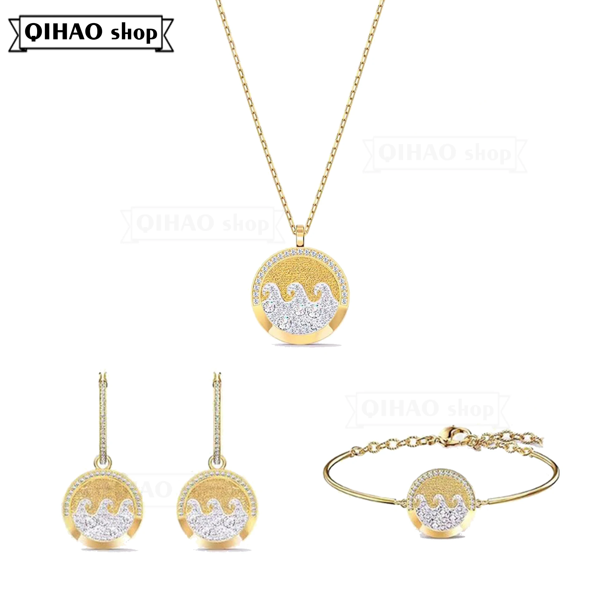 

SWA Fashion Jewelry High Quality Exquisite Ocean Series Inspiration Women's Pendant Necklace Set Best Gift For Friends