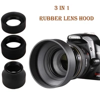 3 in 1 stage 3 stage rubber collapsible lens hood 49 52 55 58 62 67 72 77 82mm for canon nikon sony pentax olympus dslr camera