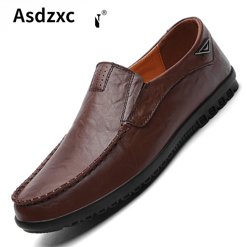 

Leather Men Shoes Casual Luxury Brand Soft Mens Loafers Moccasins Breathable Slip on Male Driving Shoes Plus Size 37-47